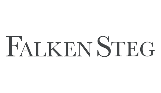 Logo von FalkenSteg in dunkler Schrift auf hellem Hintergrund.