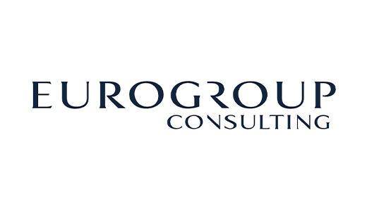 Das Bild zeigt das Logo eines Unternehmens namens "EUROGroup Consulting". Das Logo besteht aus dem Firmennamen in großer, fetter Schrift und dem Wort "Consulting" darunter in kleinerer Schrift. Das Logo steht vor einem weißen Hintergrund, so dass es gut sichtbar und lesbar ist.