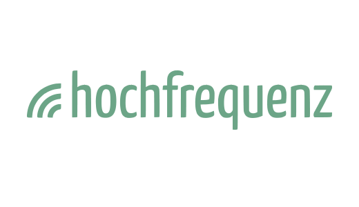 Das Bild zeigt ein Logo für ein Unternehmen namens "hochfrequencyz". Das Logo besteht aus dem Wort "hochfrequencyz", das in einer modernen, serifenlosen Schriftart geschrieben ist, mit einem grünen Farbschema. Das Logo steht auf weißem Hintergrund, so dass es gut sichtbar und für ein breites Publikum zugänglich ist. Der Name des Unternehmens ist deutlich sichtbar und hebt sich im Bild ab.