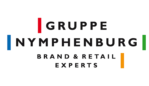 Das Bild zeigt ein Logo für "Gruppe Nymphenburg Brand & Retail Experts", ein Unternehmen, das sich auf Branding- und Einzelhandelsdienstleistungen spezialisiert hat. Das Logo besteht aus dem Wort "Gruppe" in großen schwarzen Buchstaben, gefolgt von "Nymphenburg" in kleineren schwarzen Buchstaben und "Brand & Retail Experts" in kleineren schwarzen Buchstaben darunter. Das Logo steht auf weißem Hintergrund, wobei der Firmenname und die angebotenen Dienstleistungen in einem klaren, modernen Design präsentiert werden.