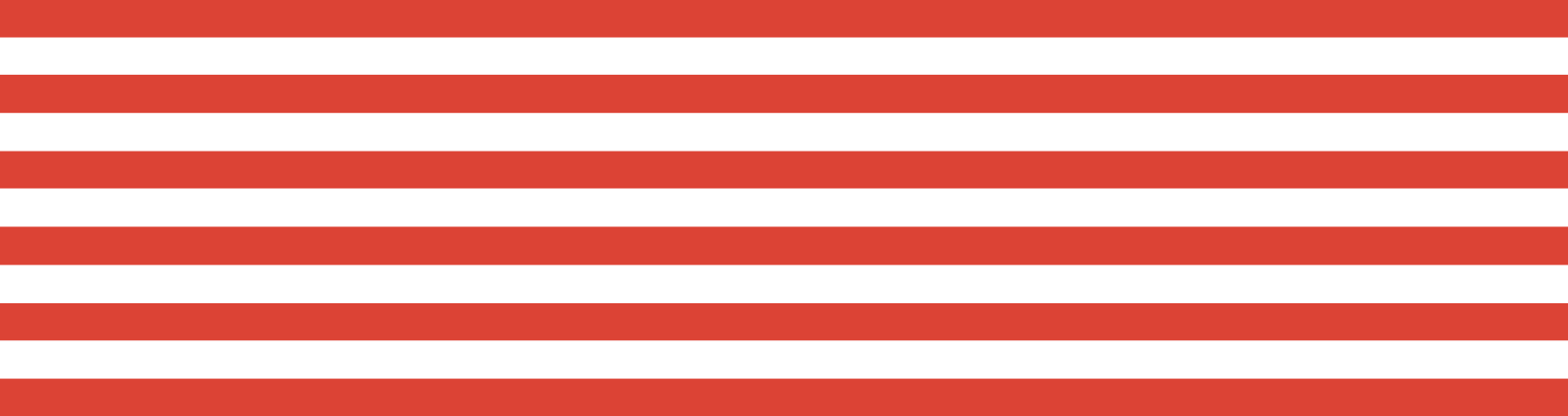 Das Bild zeigt ein sich wiederholendes Muster aus horizontalen roten und weißen Streifen. Die Streifen sind gleichmäßig verteilt und haben eine einheitliche Breite, wodurch ein visuell auffälliges und konsistentes Design entsteht. Das Muster ist einfach und leicht zu erkennen und damit die ideale Wahl für eine barrierefreie Website, die sich an ein breites Publikum richtet.
