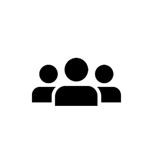 Das Bild zeigt ein einfaches Schwarz-Weiß-Symbol von drei nebeneinander stehenden Personen. Die Personen sind als einfache Formen dargestellt, ohne Gesichtszüge oder zusätzliche Details. Das Symbol ist so gestaltet, dass es leicht zugänglich und benutzerfreundlich ist und sich für die Verwendung auf einer Website eignet, die den Richtlinien der EAA (European Association of Advertising Agencies) entsprechen muss.