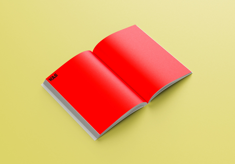 Das Bild zeigt ein aufgeschlagenes rotes Buch mit dem Titel "MAS" auf der linken Seite vor einem gelben Hintergrund.