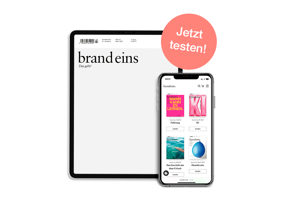 Das Bild zeigt ein Tablet und ein Smartphone nebeneinander, die beide eine Website anzeigen. Das Tablet hat einen Barcode und einen Aufkleber, während das Smartphone einen rosa Aufkleber mit dem Text "Jetzt testen!" trägt. Die Website scheint in deutscher Sprache zu sein und enthält verschiedene Elemente wie eine Suchleiste, Navigationsschaltflächen und eine Liste von Artikeln. Das Gesamtlayout und das Design lassen darauf schließen, dass die Website für Menschen mit unterschiedlichen Fähigkeiten zugänglich und benutzerfreundlich ist.