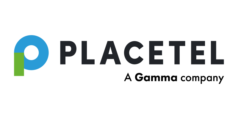 Das Bild zeigt ein Logo für "PLACETEL", ein Telekommunikationsunternehmen. Das Logo besteht aus einem blauen Kreis mit einer grünen vertikalen Linie auf einem schwarzen Hintergrund. Der Firmenname "PLACETEL" ist in großen, fetten Buchstaben in der Mitte des Bildes zu sehen. Das Logo ist so gestaltet, dass es leicht zugänglich und für ein breites Publikum erkennbar ist.