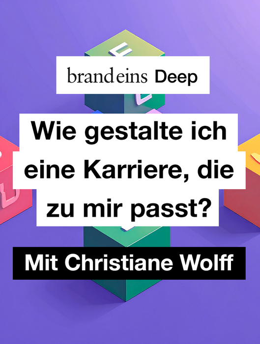 Bei dem Bild handelt es sich um eine Grafik mit lilafarbenem Hintergrund, auf der eine Frage in deutscher Sprache und ein Name darunter stehen. Die Frage lautet "Wie gestaltete ich eine Karriere, die zu mir passt?", was übersetzt heißt: "Ist es ein Mädchen, das Mädchen mag, oder ein Mädchen, das Jungen mag?" Der Name unter der Frage lautet "Mit Christiane Wolff". Das Bild ist so gestaltet, dass es für ein breites Publikum zugänglich ist, einschließlich derjenigen, die Deutsch sprechen, und es ist wahrscheinlich für die Verwendung auf einer Website gedacht, die sich an ein vielfältiges Publikum richtet.