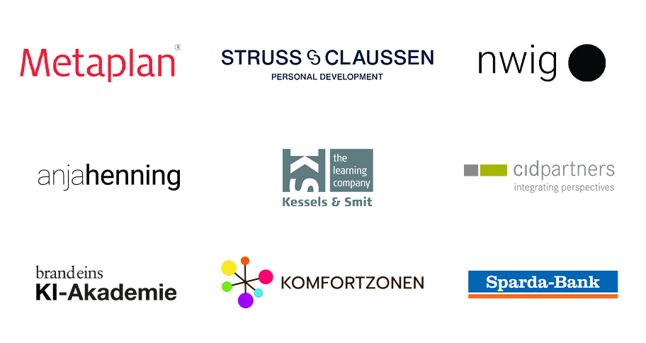 Das Bild zeigt eine Sammlung von acht Logos, die in einem Raster angeordnet sind und jeweils für ein anderes Unternehmen oder eine andere Organisation stehen. Die Logos sind auf einem weißen Hintergrund verteilt und scheinen Teil einer größeren Sammlung oder einer Bilderserie zu sein. Die Logos unterscheiden sich in Design und Farbgebung und präsentieren eine Vielzahl von Stilen und Farben. Die Anordnung der Logos lässt vermuten, dass sie für eine Website oder eine andere digitale Plattform leicht zugänglich und optisch ansprechend gestaltet sind.
