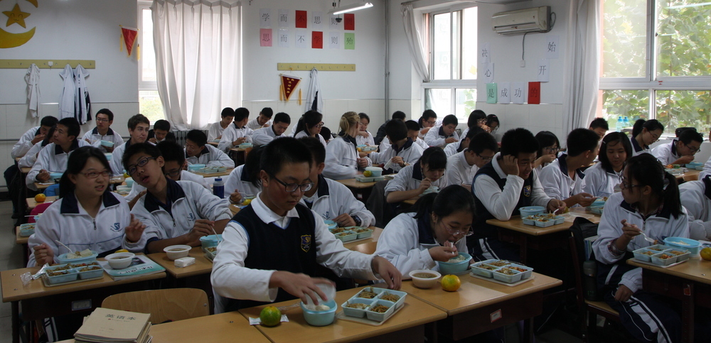 Mittagessen in einer Schule in China