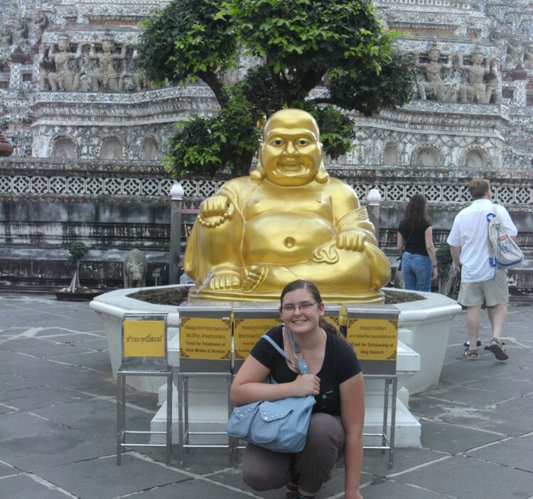 An einem buddhistischen Tempel in Bangkok