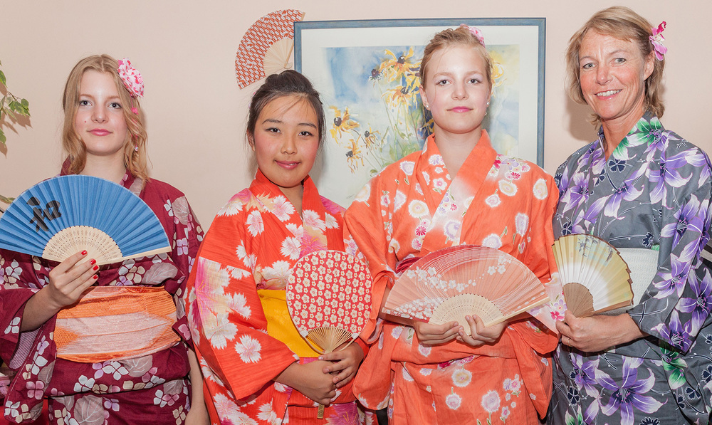 In traditioneller japanischer Kleidung