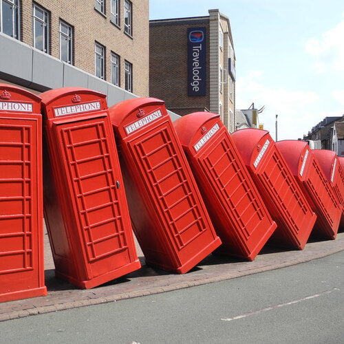 Rote Telefonzellen in England