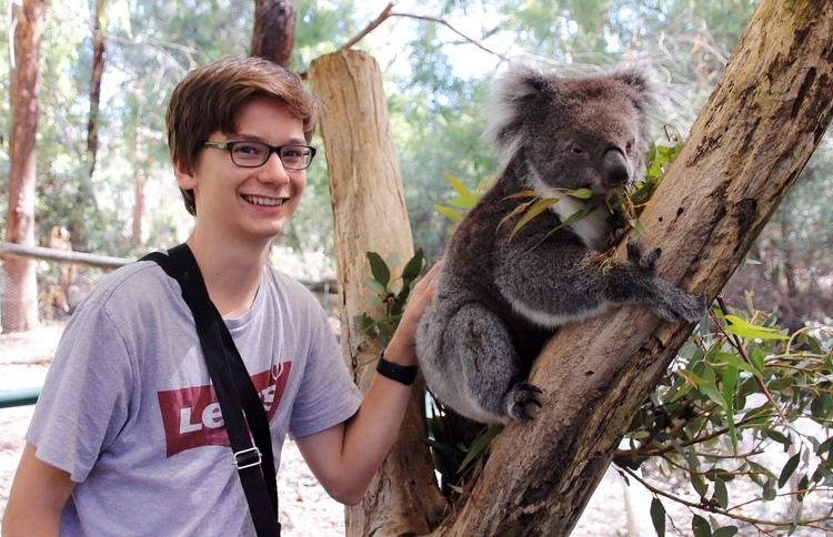 Korbinian mit einem Koala