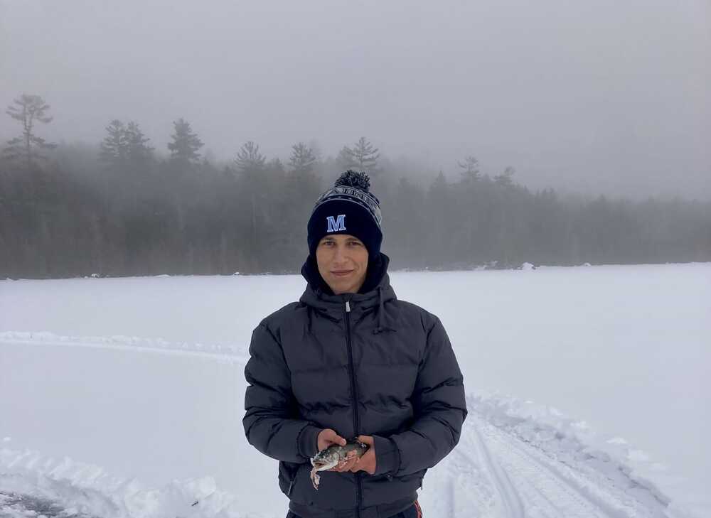 Temperaturen bis zu -25 Grad: Noah während seines Austauschjahres in Maine, USA.