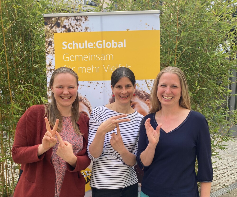 Für YFU bei Schule:Global als Coaches aktiv: Inja Ehlert, Irene Kern und Annina Duchardt (v.l.n.r.)