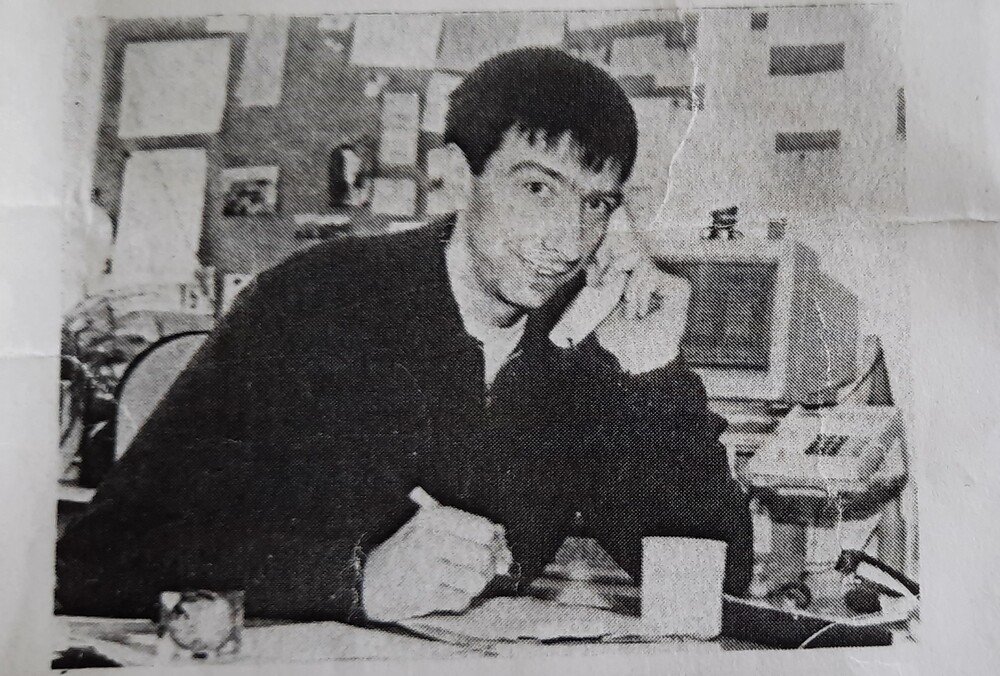 Von einem Mitarbeiterplakat Anfang der 90er: Knut Möller als Leiter im Aufnahmeprogramm