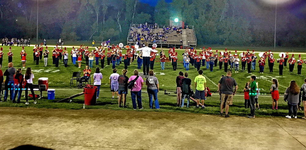 Die Marching Band bei einem Footballspiel